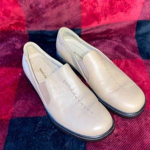 Vintage, tan leather loafers, by naturalizer